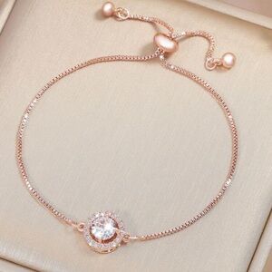 Elegant Rose Gold Bracelet with Crystal Accent